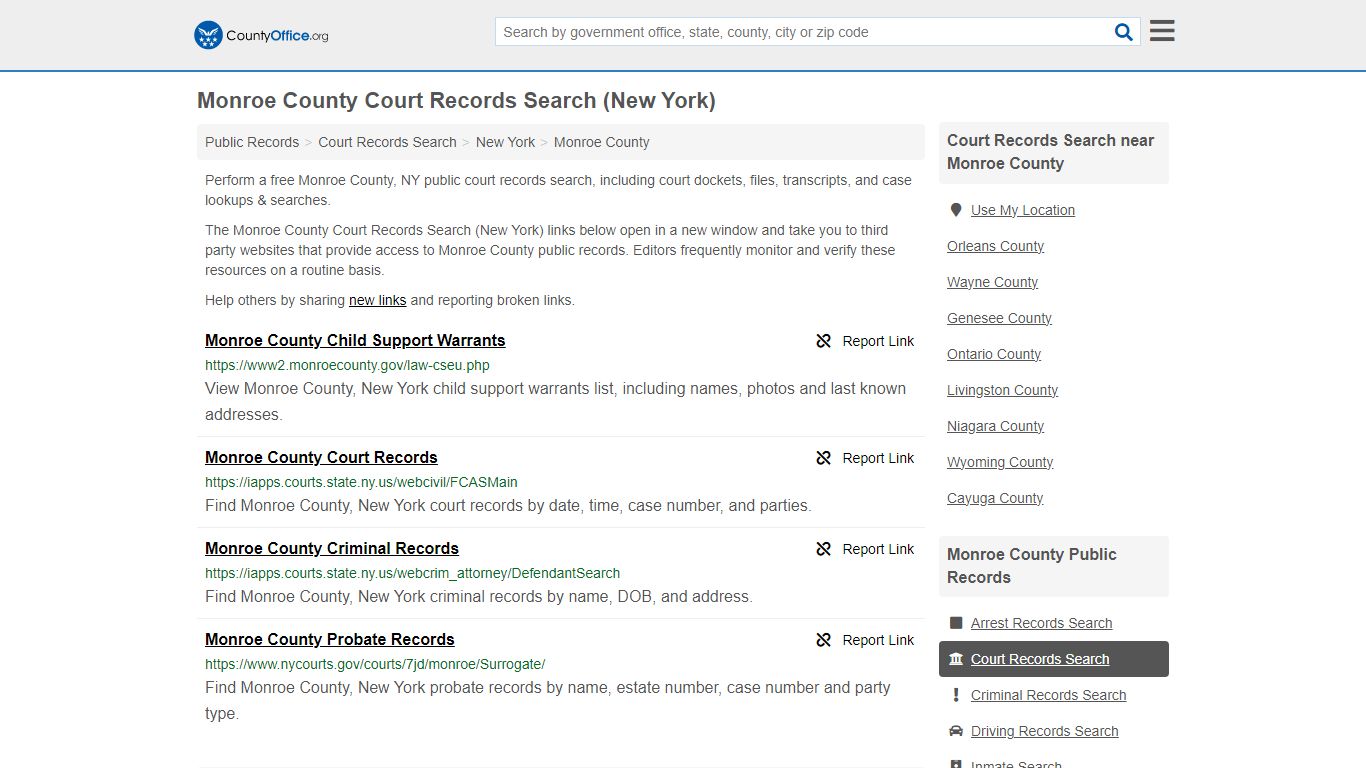 Monroe County Court Records Search (New York)